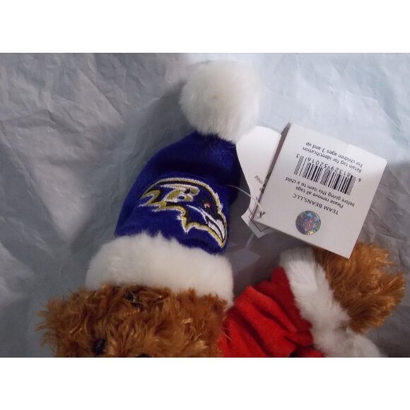 NFL Baltimore Ravens Logo Embroidered on 9" Plush Bear by FOCO - Picture 3 of 5